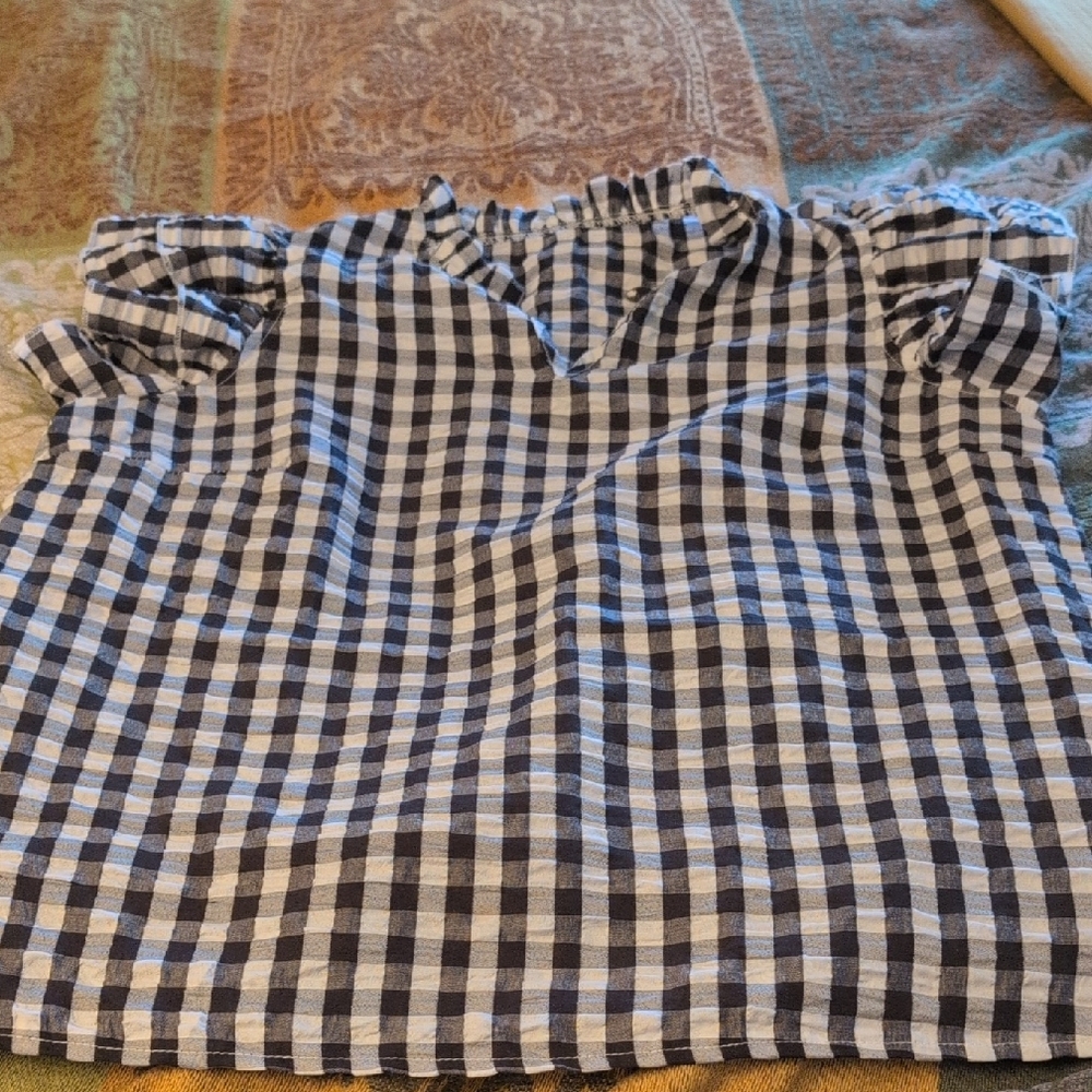 Black and White Gingham Blouse